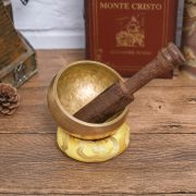 natural brass bowl pine cone set